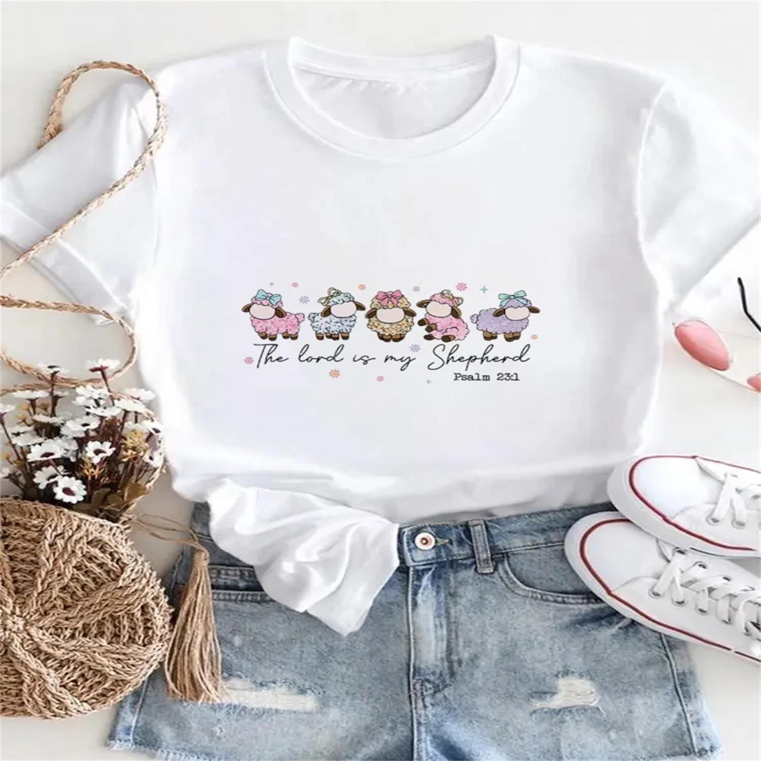 Fashion Basic Women s Clothing T-Shirt Printed Short Sleeve Cute Style Top Casual Cartoon Lamb Pattern Women s Round Neck T-Shir XXXXXL
Fashion Basic Women s Clothing T-Shirt Printed Short Sleeve Cute Style Top Casual Cartoon Lamb Pattern Women s Round Neck T-Shir XXXXXL