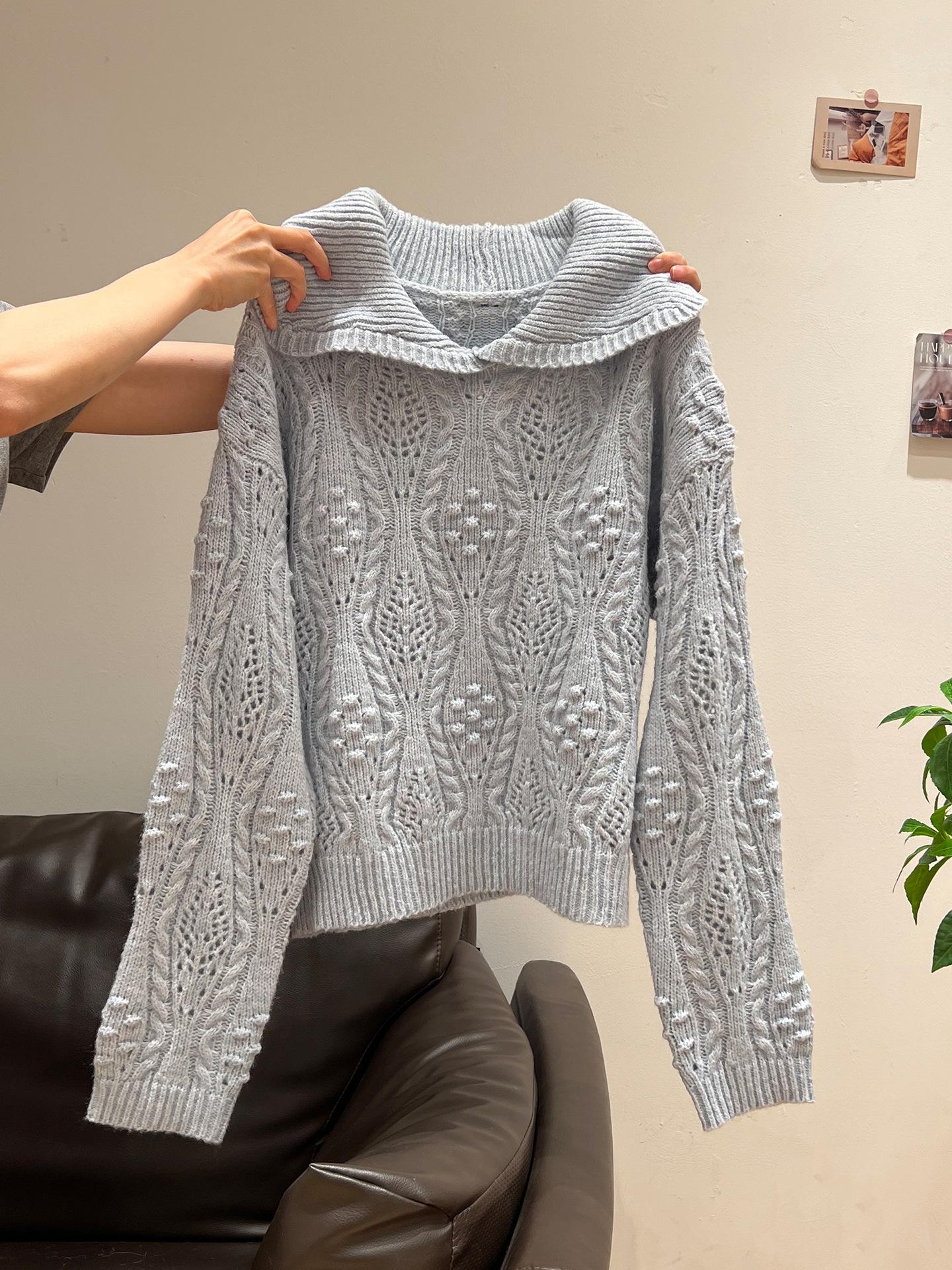 Off-white lapel hollow-out wear long-sleeved pullover sweater jacket women s autumn and winter knitted bottoming shirt top One size fits all синій
Off-white lapel hollow-out wear long-sleeved pullover sweater jacket women s autumn and winter knitted bottoming shirt top One size fits all синій