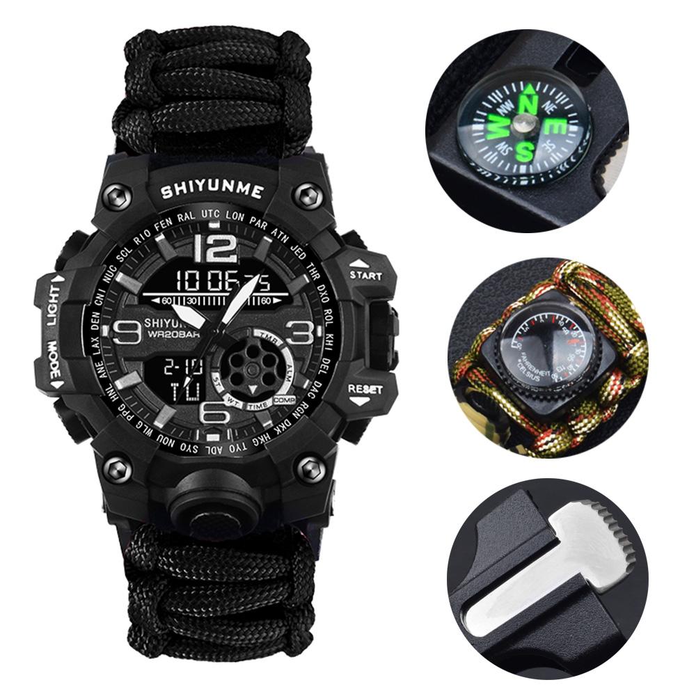 SHIYUNME Military Sport Watch Мужчины Водонепроницаемые светодиодные цифровые часы Открытый кемпинговый инструмент с компасом Термометр Кварцевые наручные часы
SHIYUNME Military Sport Watch Мужчины Водонепроницаемые светодиодные цифровые часы Открытый кемпинговый инструмент с компасом Термометр Кварцевые наручные часы