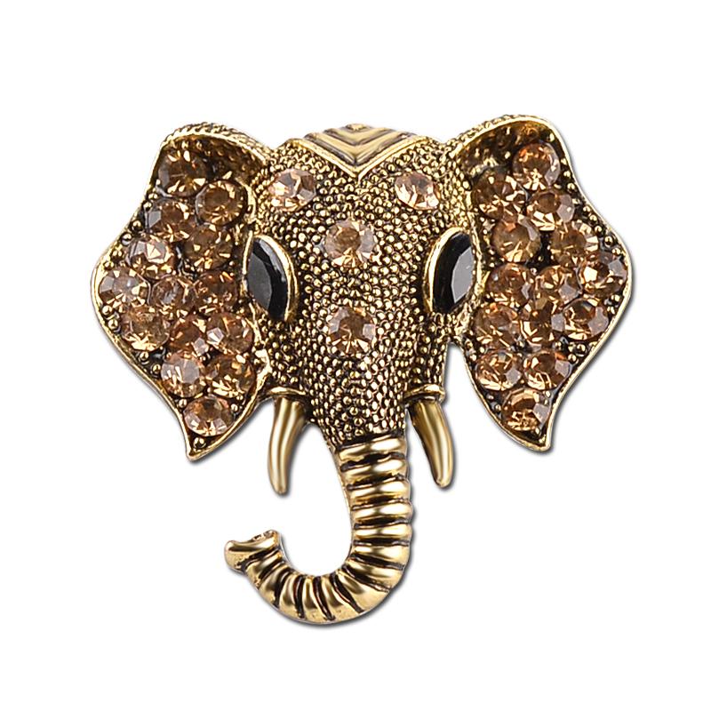 Vintage Elephant Head Shaped Crystal Lapel Pins Bronze And Silvery Animal Brooches Women Girls Dress Badge
Vintage Elephant Head Shaped Crystal Lapel Pins Bronze And Silvery Animal Brooches Women Girls Dress Badge