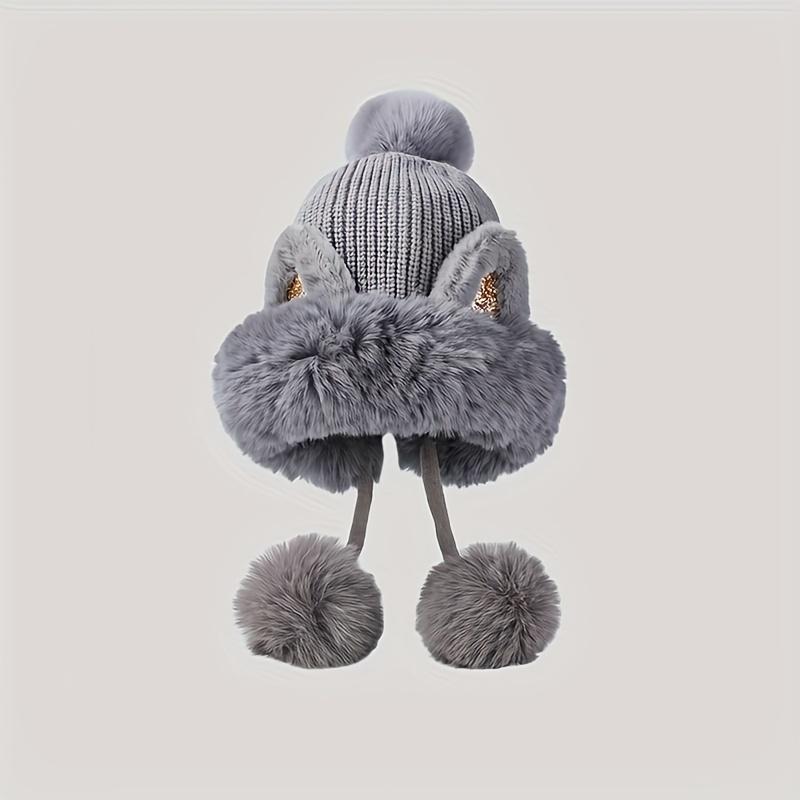 Женская шапка-бини с кошачьими ушками из искусственного меха с блестящими акцентами - Толстая теплая шапка-скуфия, эластичная отворачивающаяся ветрозащитная зимняя шапка, плюшевый помпон One-size серый
Женская шапка-бини с кошачьими ушками из искусственного меха с блестящими акцентами - Толстая теплая шапка-скуфия, эластичная отворачивающаяся ветрозащитная зимняя шапка, плюшевый помпон One-size серый