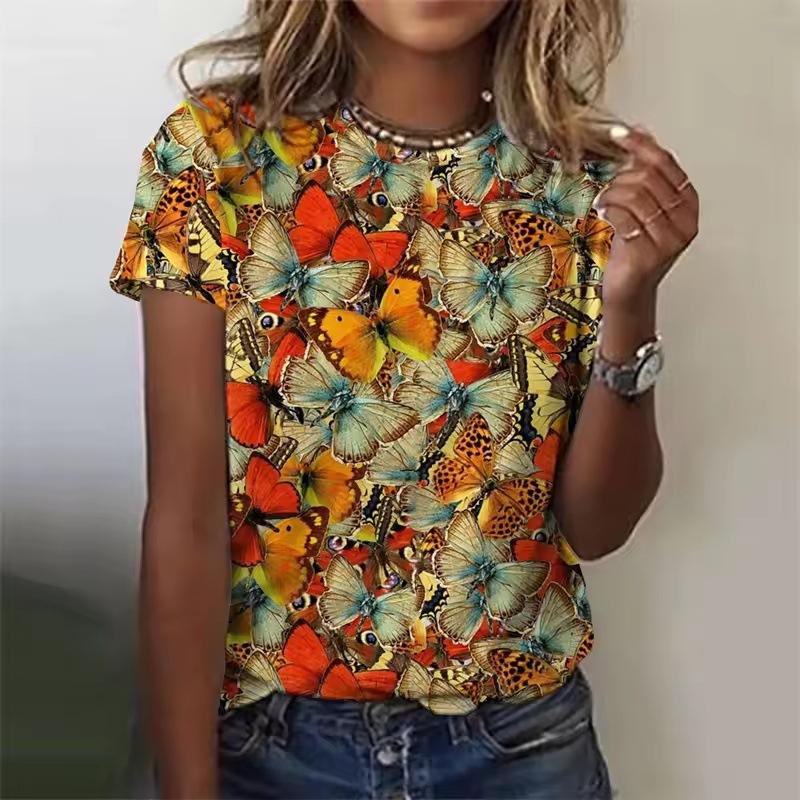 Summer Casual Short Sleeved Round Neck Top with 3D Printed Colorful Butterfly Pattern Women s T-shirts 6XL
Summer Casual Short Sleeved Round Neck Top with 3D Printed Colorful Butterfly Pattern Women s T-shirts 6XL