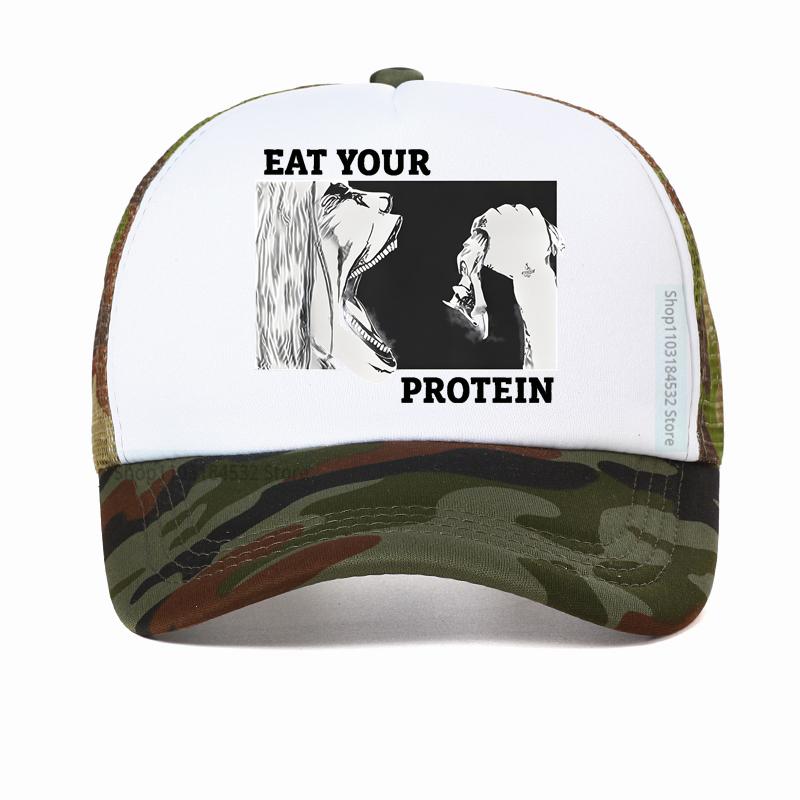 Attack On Titan hat Eat Your Protein funny baseball cap Unisex Women Summer Casual Outdoor Mesh Breathable hats Adjustable
Attack On Titan hat Eat Your Protein funny baseball cap Unisex Women Summer Casual Outdoor Mesh Breathable hats Adjustable