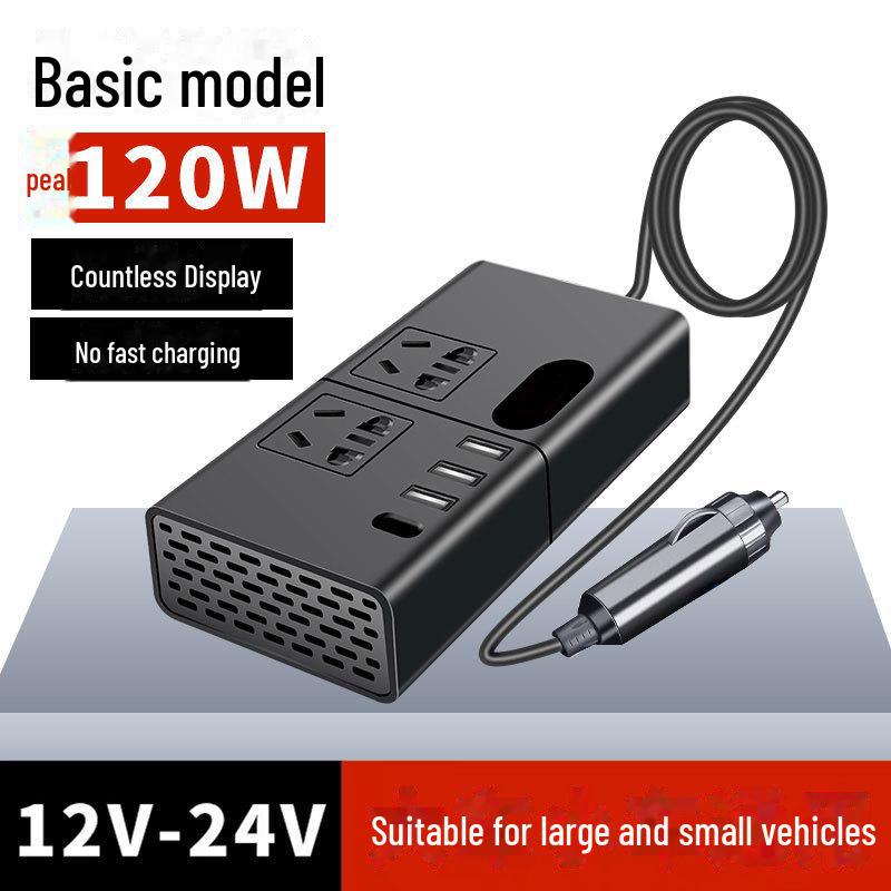 Универсальный мощный автомобильный инвертор 220 В с интеллектуальной быстрой зарядкой Basic version 12V-24V universal (SMD-120W)
Универсальный мощный автомобильный инвертор 220 В с интеллектуальной быстрой зарядкой Basic version 12V-24V universal (SMD-120W)