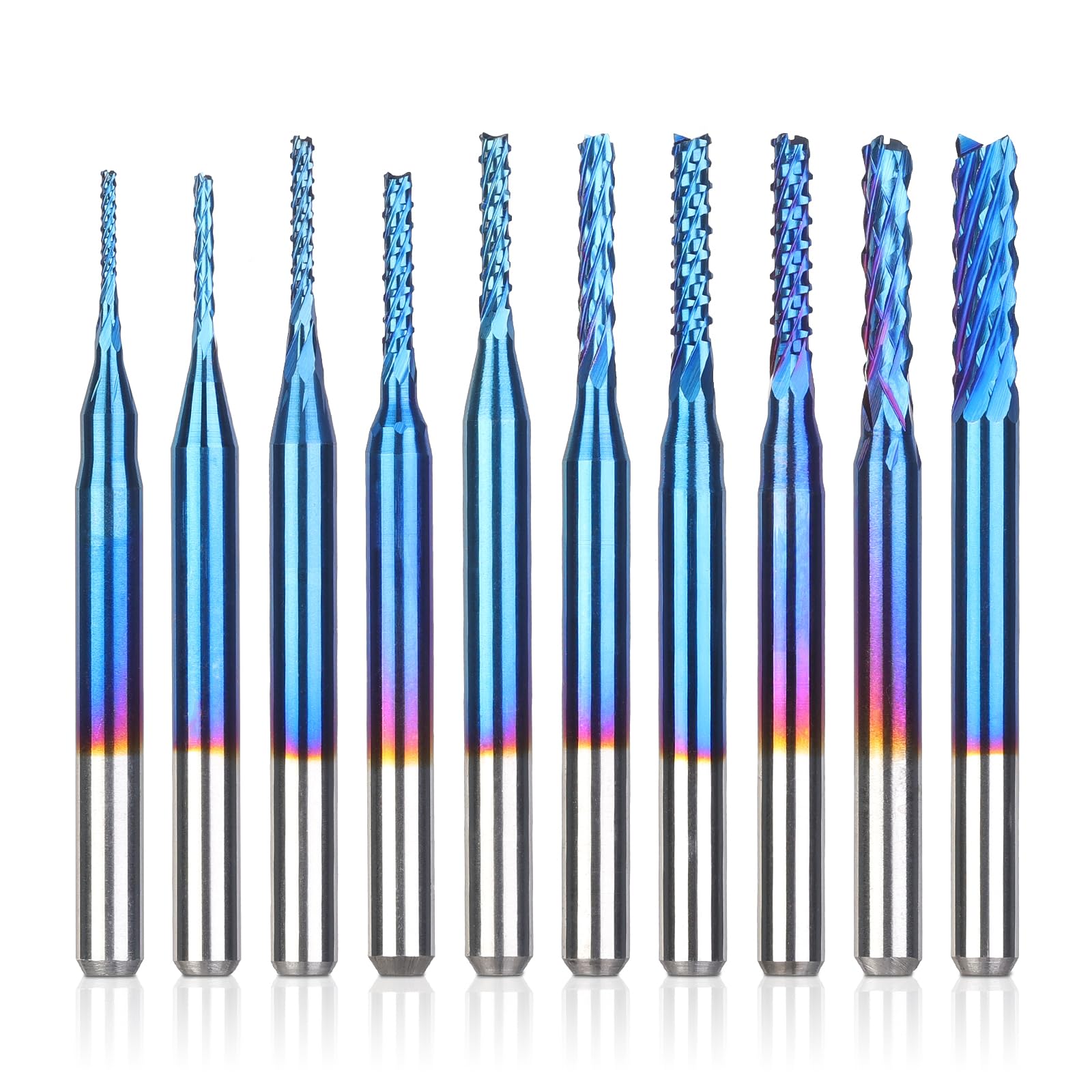 SainSmart Genmitsu End Mill Coated Carbide Router Bit Milling for CNC Milling Machines Blade Diameter Shank Pack of 10 Nano-Particle 0.8~3mm 3.175mm
SainSmart Genmitsu End Mill Coated Carbide Router Bit Milling for CNC Milling Machines Blade Diameter Shank Pack of 10 Nano-Particle 0.8~3mm 3.175mm