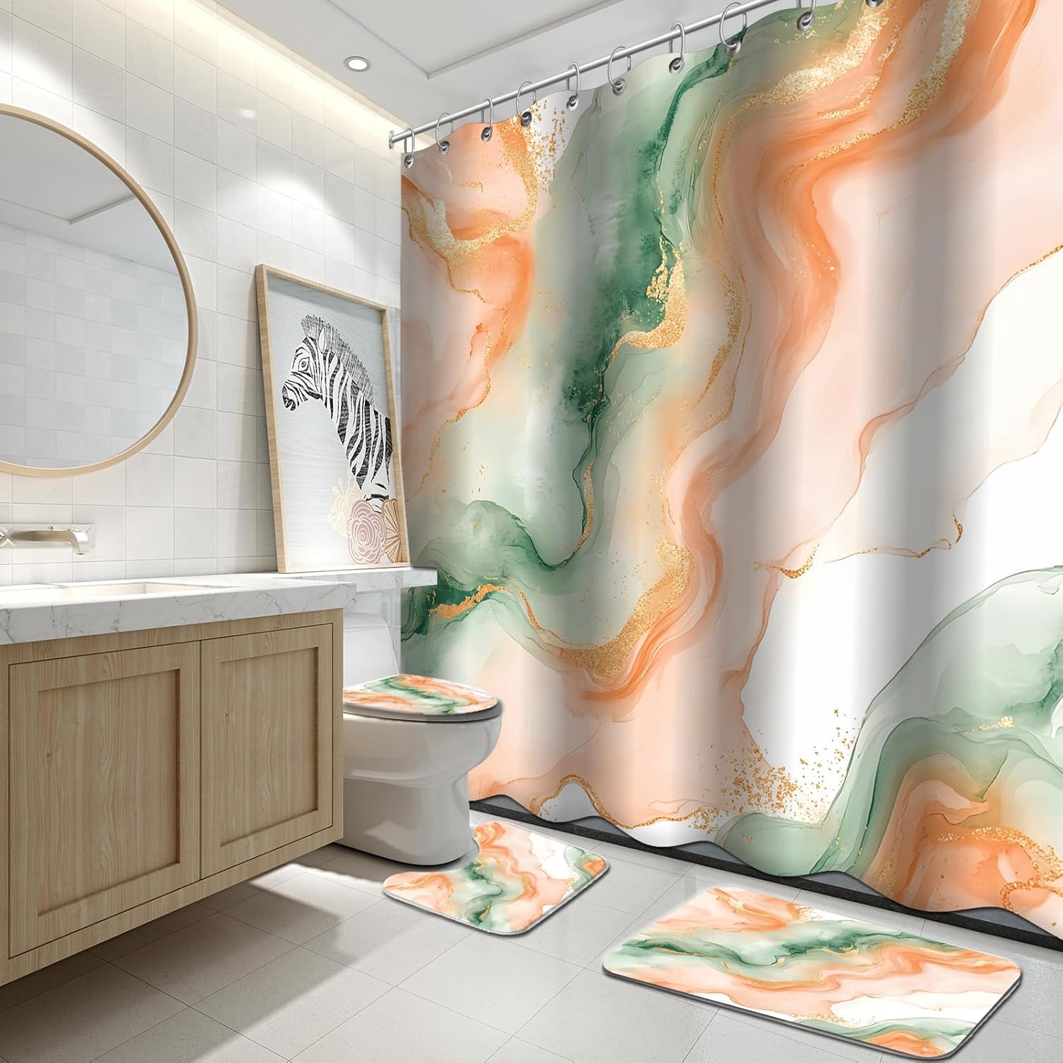 7Stlye 4Pcs Bathroom Shower Curtain Set Marble Bathroom Curtain With 12 Hooks Non Slip Rugs Toilet Cover Mat Bathroom Partition
7Stlye 4Pcs Bathroom Shower Curtain Set Marble Bathroom Curtain With 12 Hooks Non Slip Rugs Toilet Cover Mat Bathroom Partition