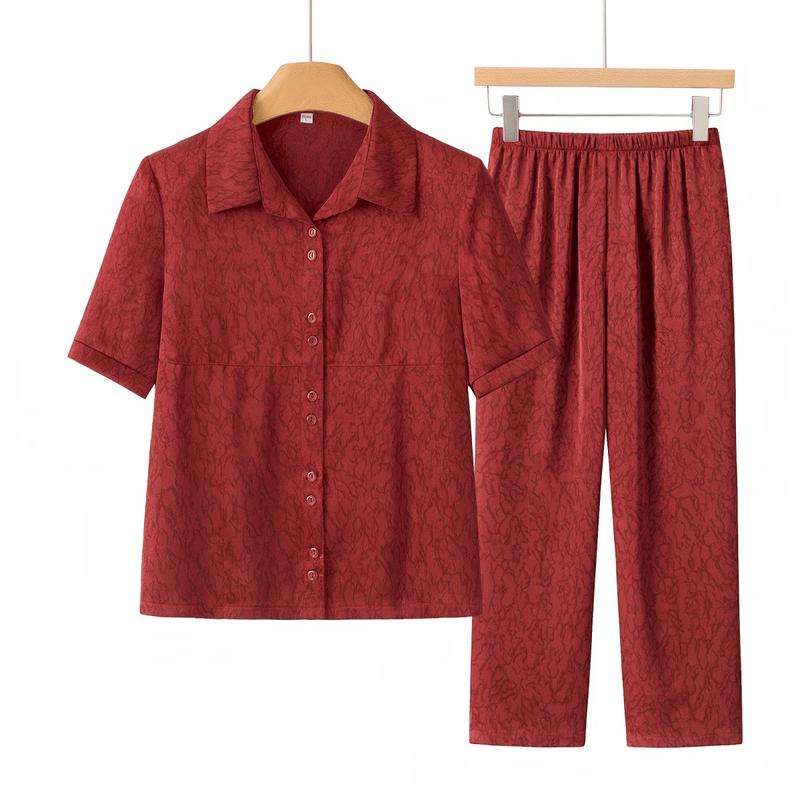 New Chinese Style Floral Print Short Sleeve Set for Women 3XL
New Chinese Style Floral Print Short Sleeve Set for Women 3XL