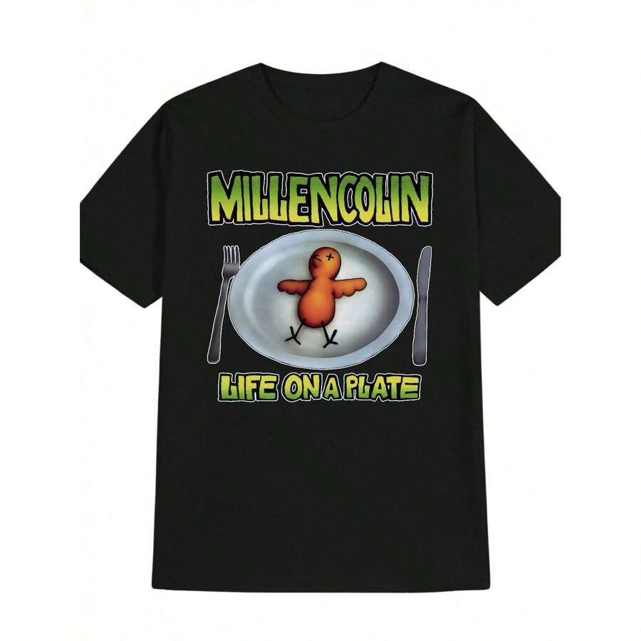 Men S Casual Round Neck T-Shirt With Whimsical Cartoon Chicken On Plate Design - Millencolin Life On S разноцветный
Men S Casual Round Neck T-Shirt With Whimsical Cartoon Chicken On Plate Design - Millencolin Life On S разноцветный