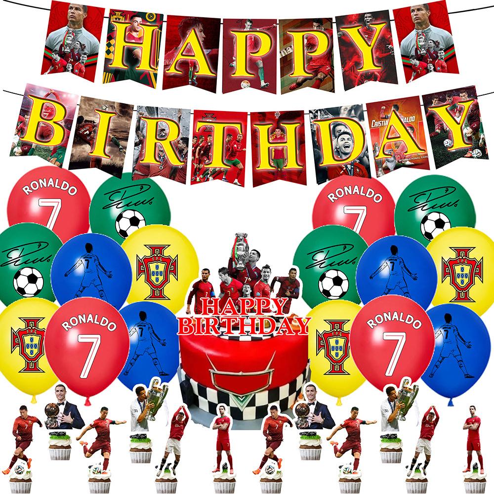 Cristiano Ronaldo s Party Decorations Included Cake Toppers, Balloons, a Banner
Cristiano Ronaldo s Party Decorations Included Cake Toppers, Balloons, a Banner