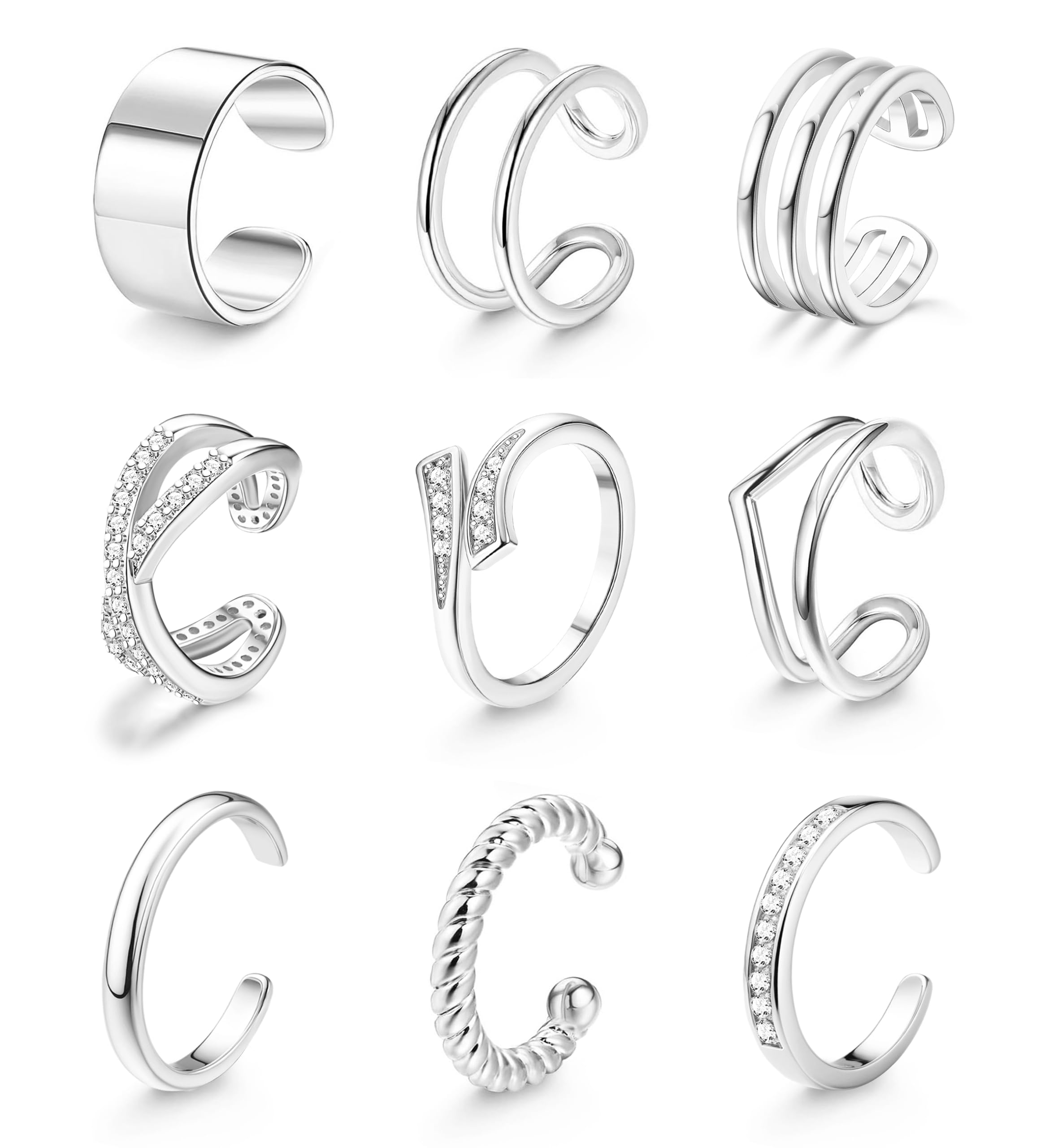 Bobisty 9Pcs Adjustable Toe Rings for Women Open Cuff Toe Rings 14K Gold Plated CZ Band Toe Rings Set Summer Beach Foot Jewelry
Bobisty 9Pcs Adjustable Toe Rings for Women Open Cuff Toe Rings 14K Gold Plated CZ Band Toe Rings Set Summer Beach Foot Jewelry