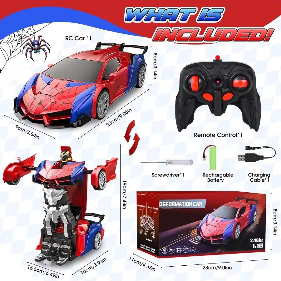 2.4GHz Deformable Spider RC Car - Cool Robot Car with Stunts, Rechargeable Battery & LED Lights, Gift for Kids 3+ красный
2.4GHz Deformable Spider RC Car - Cool Robot Car with Stunts, Rechargeable Battery & LED Lights, Gift for Kids 3+ красный