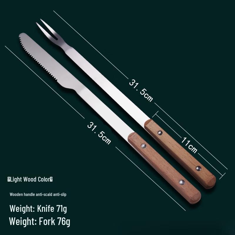 Abdo Stainless Steel BBQ & Steak Cutlery Set, Light Wood Handle
Abdo Stainless Steel BBQ & Steak Cutlery Set, Light Wood Handle