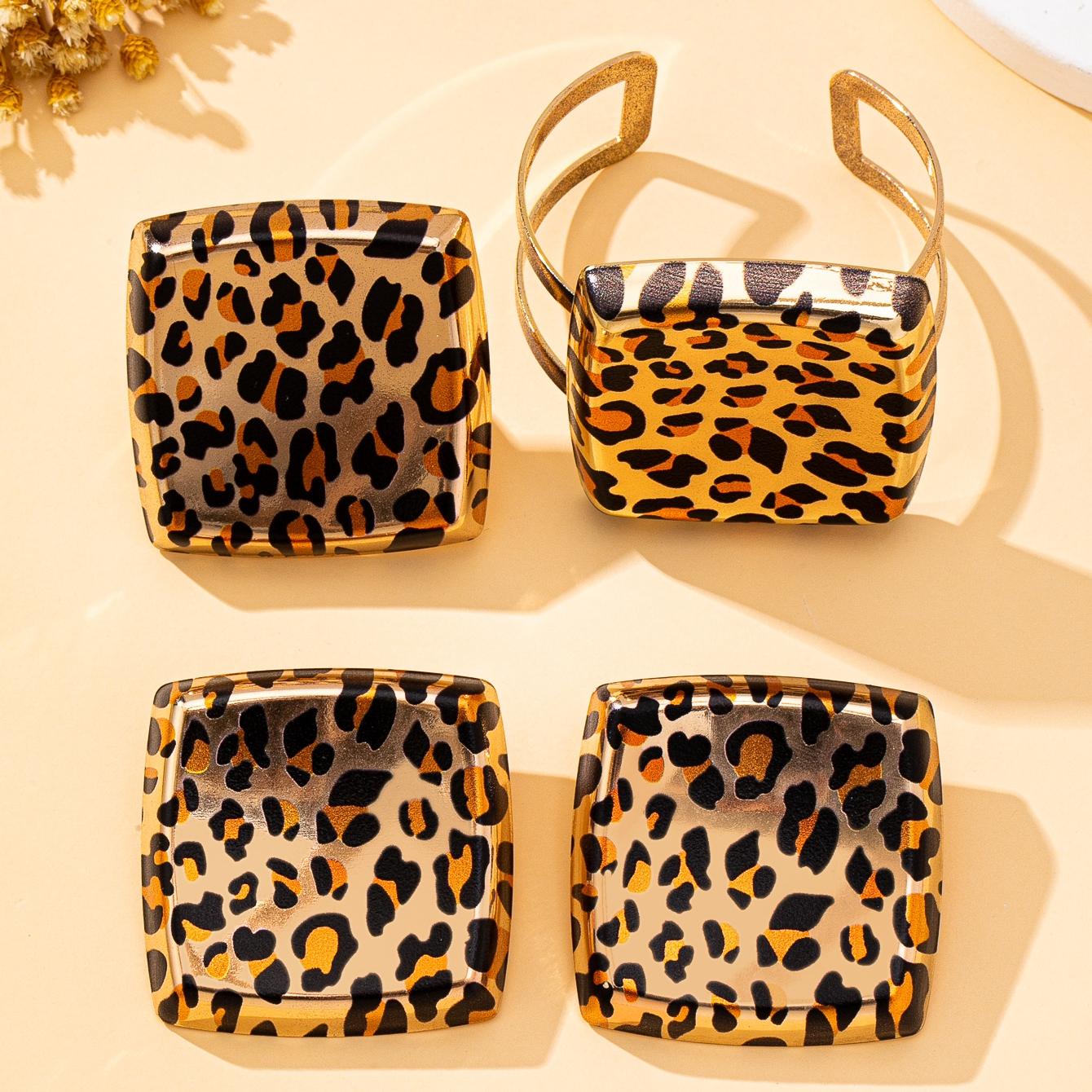 Women s Jewelry Set, Geometric Square Sexy Leopard Print Earrings, Ring, Bracelet, Suitable for Daily Wear in Autumn and Winter or as a Gift
Women s Jewelry Set, Geometric Square Sexy Leopard Print Earrings, Ring, Bracelet, Suitable for Daily Wear in Autumn and Winter or as a Gift
