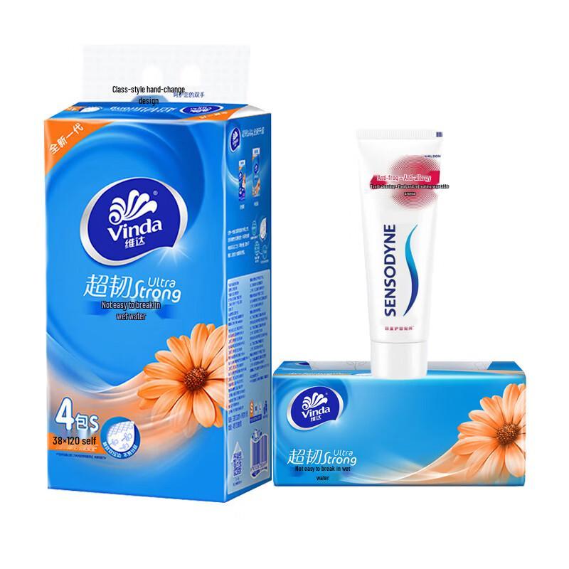Sensodyne Anti-Cavity & Sensitivity Fresh Tea Toothpaste with Vinda Tissues Bundle
Sensodyne Anti-Cavity & Sensitivity Fresh Tea Toothpaste with Vinda Tissues Bundle