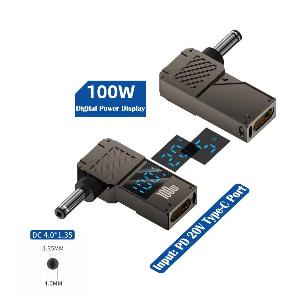 PD 100W Laptop Charging Adapter Type-C to DC 4.0x1.35mm Digital Display Fast Charging Converter As Shown A
PD 100W Laptop Charging Adapter Type-C to DC 4.0x1.35mm Digital Display Fast Charging Converter As Shown A