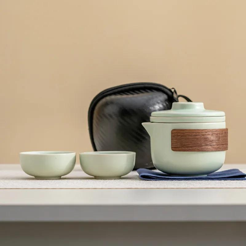 Teacup Set Travel Set Ceramic Outdoor Camping One Teapot and Two Cups of Gifts Three-piece Set
Teacup Set Travel Set Ceramic Outdoor Camping One Teapot and Two Cups of Gifts Three-piece Set