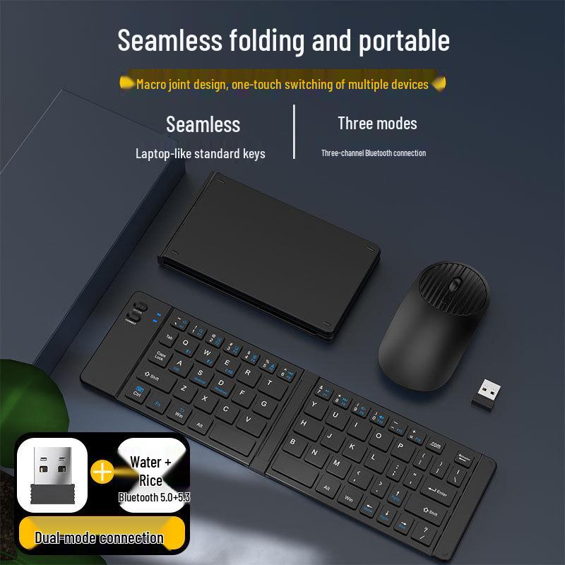 Dual-Fold Wireless Bluetooth Keyboard for Phones, Tablets, & Laptops - Premium Portable Business Keyboard Keyboard Only
Dual-Fold Wireless Bluetooth Keyboard for Phones, Tablets, & Laptops - Premium Portable Business Keyboard Keyboard Only