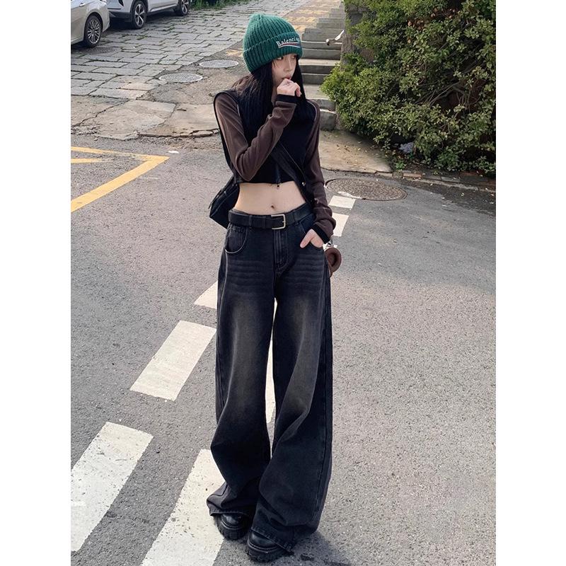 2024 Plus Size High Waist Black Wide Leg Jeans for Women - Tall, Loose, Floor-Length XS
2024 Plus Size High Waist Black Wide Leg Jeans for Women - Tall, Loose, Floor-Length XS