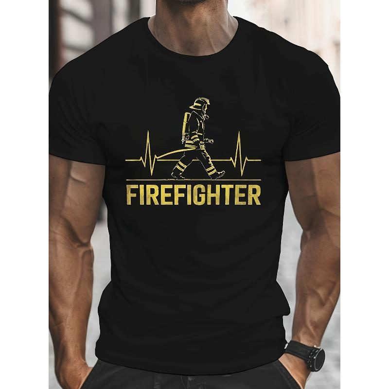 Distressed Firefighter Walking Silhouette + ECG Line Art + FIREFIGHTER Slogan Print Short Sleeve T-Shirt for Men, Slim Fit Crew Neck Breathable Top 4XL чорний
Distressed Firefighter Walking Silhouette + ECG Line Art + FIREFIGHTER Slogan Print Short Sleeve T-Shirt for Men, Slim Fit Crew Neck Breathable Top 4XL чорний