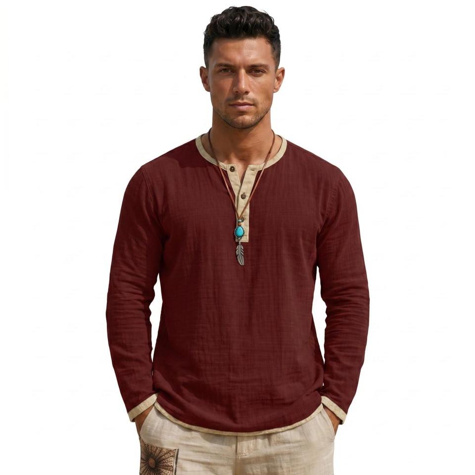 Men s Cotton Linen Henley Shirt Casual Long Sleeve Summer Beach Yoga T-Shirts Contrast Trim Hippie Boho Tops Solid Color Chemise Homme 3XL червоний
Men s Cotton Linen Henley Shirt Casual Long Sleeve Summer Beach Yoga T-Shirts Contrast Trim Hippie Boho Tops Solid Color Chemise Homme 3XL червоний