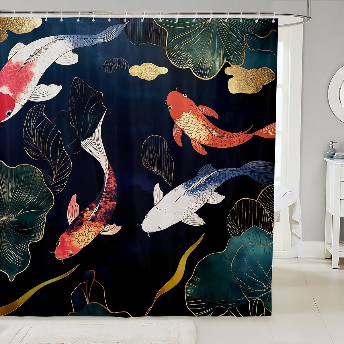 Koi Fish Shower Curtain Japanese Style Bath Curtain For Boys Girls Teens Ocean Marine Bathroom Shower Curtain Set Waterproof W60H190(CM)-1 Pcs
Koi Fish Shower Curtain Japanese Style Bath Curtain For Boys Girls Teens Ocean Marine Bathroom Shower Curtain Set Waterproof W60H190(CM)-1 Pcs