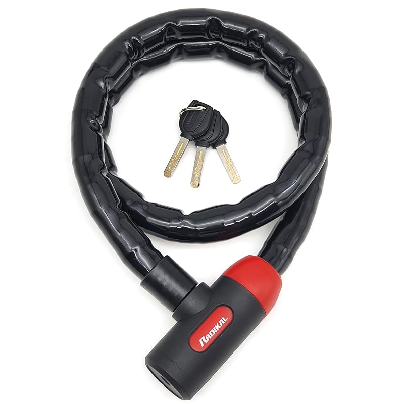 RADIKAL RK520 Articulating Padlock Motorcycle Chain Anti-Theft Bike Flexible Articulating Ball Joint To Close Armored Bicycle, Motorcycle, Scooter
RADIKAL RK520 Articulating Padlock Motorcycle Chain Anti-Theft Bike Flexible Articulating Ball Joint To Close Armored Bicycle, Motorcycle, Scooter