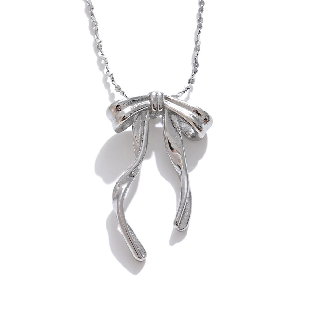 Yhpup 316L Stainless Steel Bow Knot Necklace Pendant 18K Gold & Platinum PVD Plated Metal Charm Fashion Trendy Jewelry
Yhpup 316L Stainless Steel Bow Knot Necklace Pendant 18K Gold & Platinum PVD Plated Metal Charm Fashion Trendy Jewelry