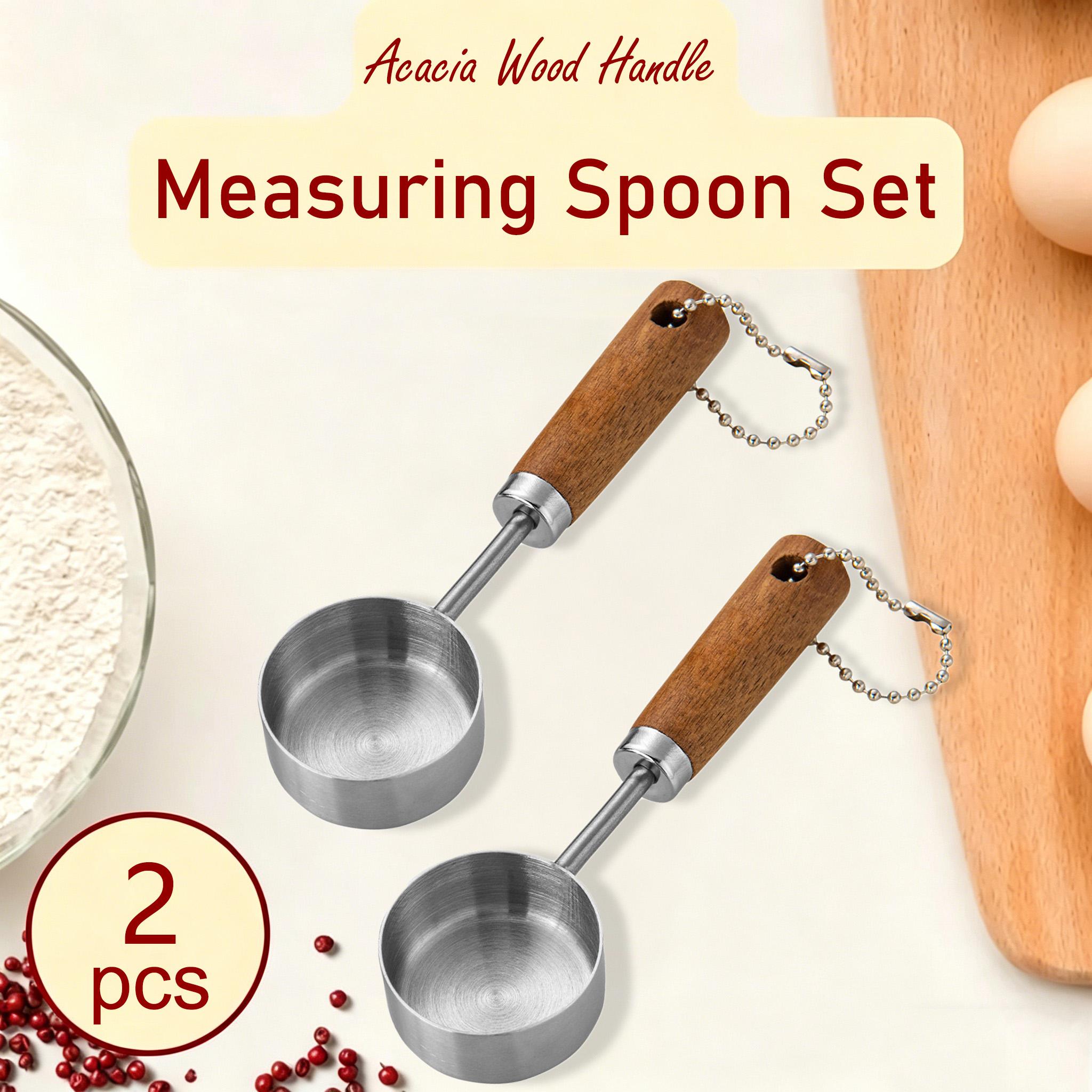 2Pcs 14ml Stainless Steel Measure Spoon Flat Bottom Hangable Measuring Cup Rustproof with Wood Handle Kitchen Measure Tools Baking срібний
2Pcs 14ml Stainless Steel Measure Spoon Flat Bottom Hangable Measuring Cup Rustproof with Wood Handle Kitchen Measure Tools Baking срібний