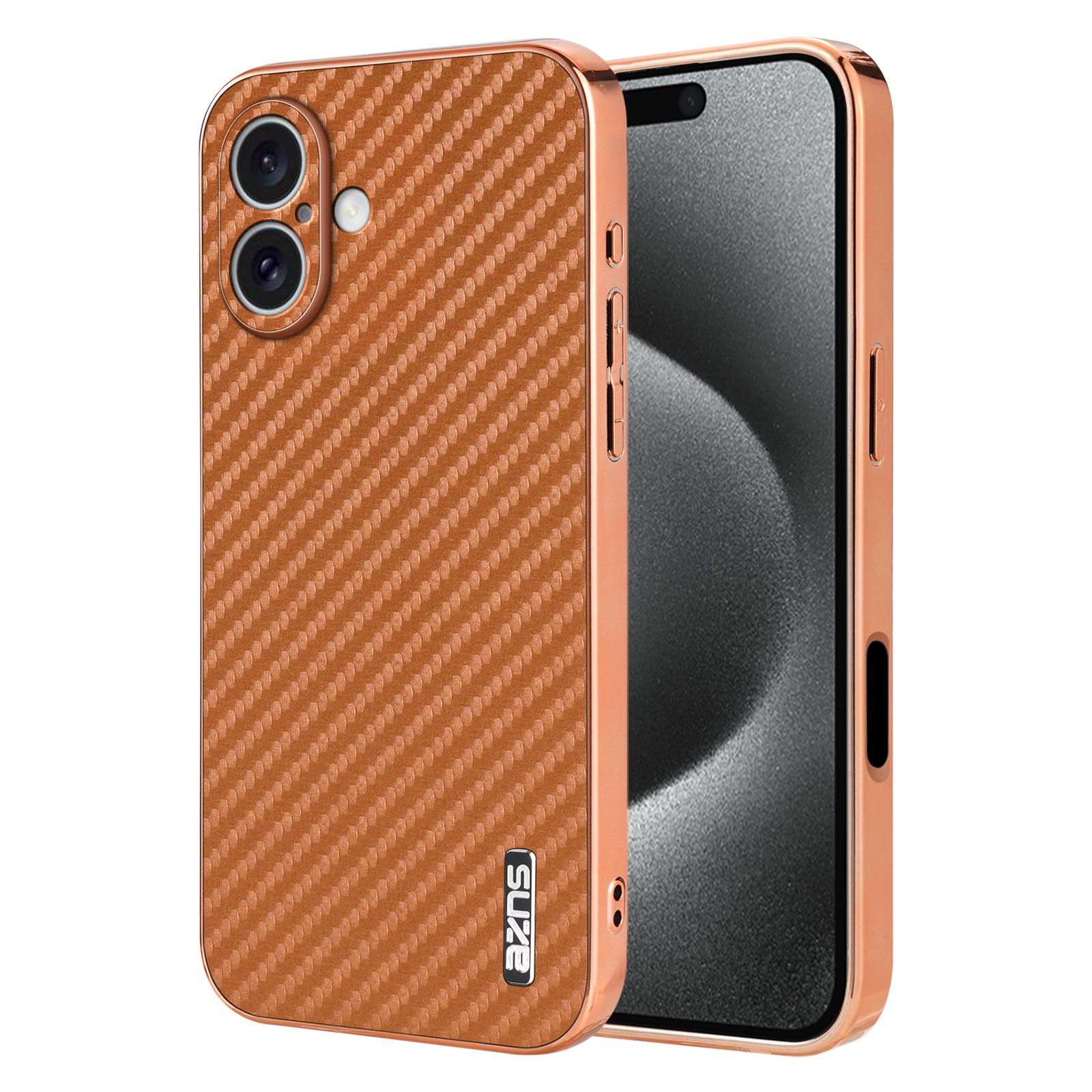 AZNS For iPhone 16 Case Electroplating Carbon Fiber Texture PU+TPU Phone Cover Brown
AZNS For iPhone 16 Case Electroplating Carbon Fiber Texture PU+TPU Phone Cover Brown