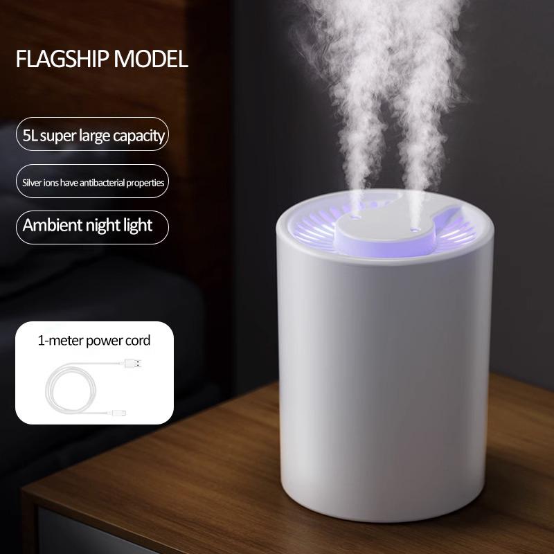 5L large capacity dual spray humidifier, USB home silent bedroom office small night light digital humidifier
5L large capacity dual spray humidifier, USB home silent bedroom office small night light digital humidifier