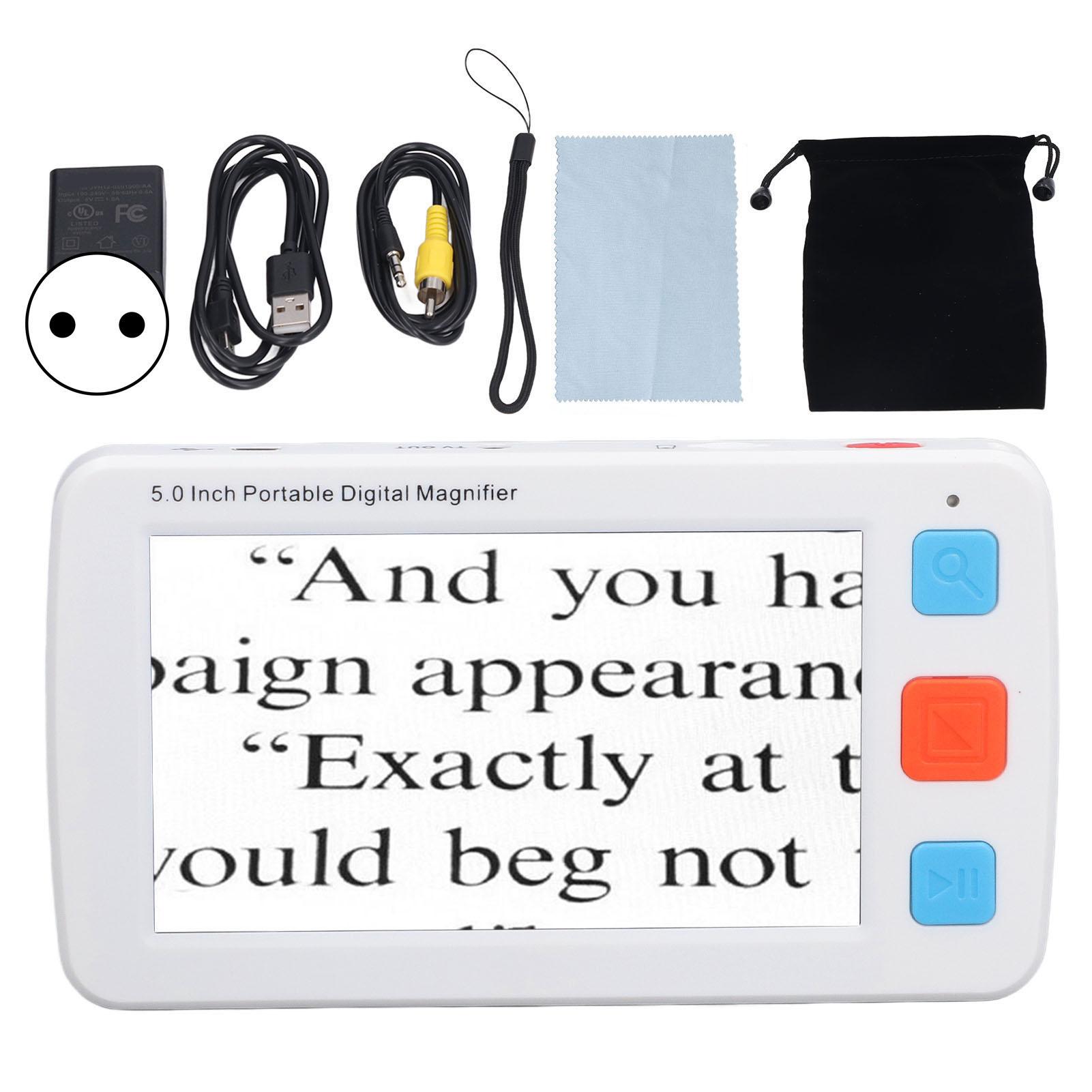 5.0in Electronic Digital Magnifier Portable Reading Aid 4X‑32X Zoom 17 Color Mode Folding Handle EU Plug білий
5.0in Electronic Digital Magnifier Portable Reading Aid 4X‑32X Zoom 17 Color Mode Folding Handle EU Plug білий