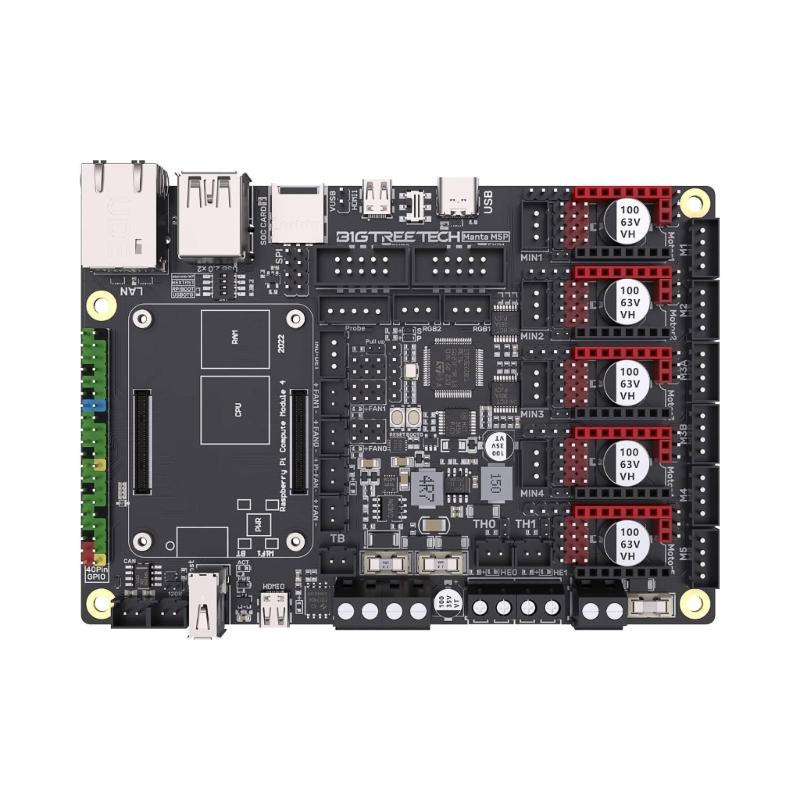 Manta M5P V1.0 32-розрядна плата керування, підтримка 5 крокових драйверів, підходить для материнських плат 3D-принтерів CB1 TMC2209 TMC5160
Manta M5P V1.0 32-розрядна плата керування, підтримка 5 крокових драйверів, підходить для материнських плат 3D-принтерів CB1 TMC2209 TMC5160