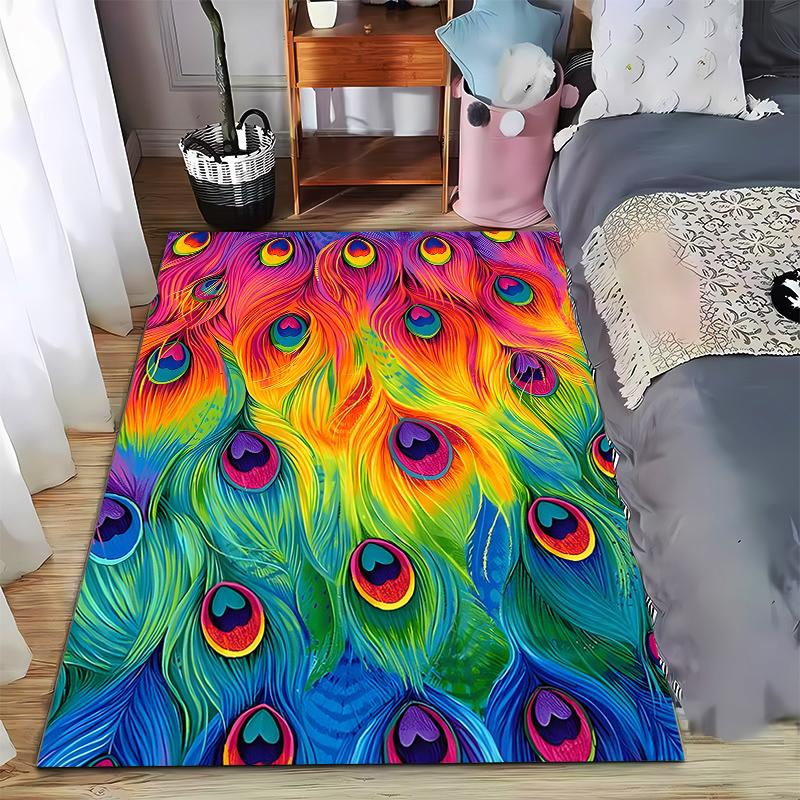 Colorful Peacock Feather Pattern Rug Suitable for use as an anti-slip game mat for living room and bedroom sofas 40x60cm( 15x23in )
Colorful Peacock Feather Pattern Rug Suitable for use as an anti-slip game mat for living room and bedroom sofas 40x60cm( 15x23in )