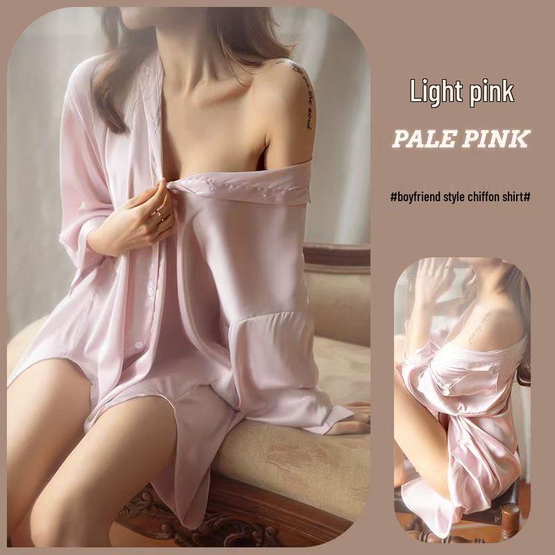 2025 Spring/Autumn Women s Ice Silk Pajamas - Sexy, Long Sleeve, Mid-Length BF Style Shirt Design. M
2025 Spring/Autumn Women s Ice Silk Pajamas - Sexy, Long Sleeve, Mid-Length BF Style Shirt Design. M