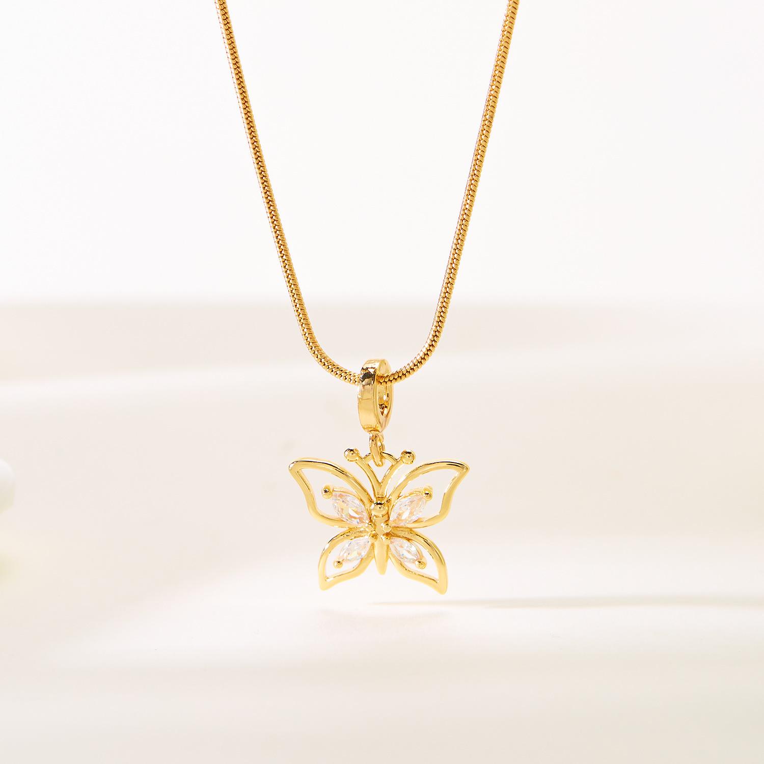 European and American necklaces women s high-end sense simple temperament butterfly pendant hollow-out zircon butterfly necklace collarbone chain
European and American necklaces women s high-end sense simple temperament butterfly pendant hollow-out zircon butterfly necklace collarbone chain