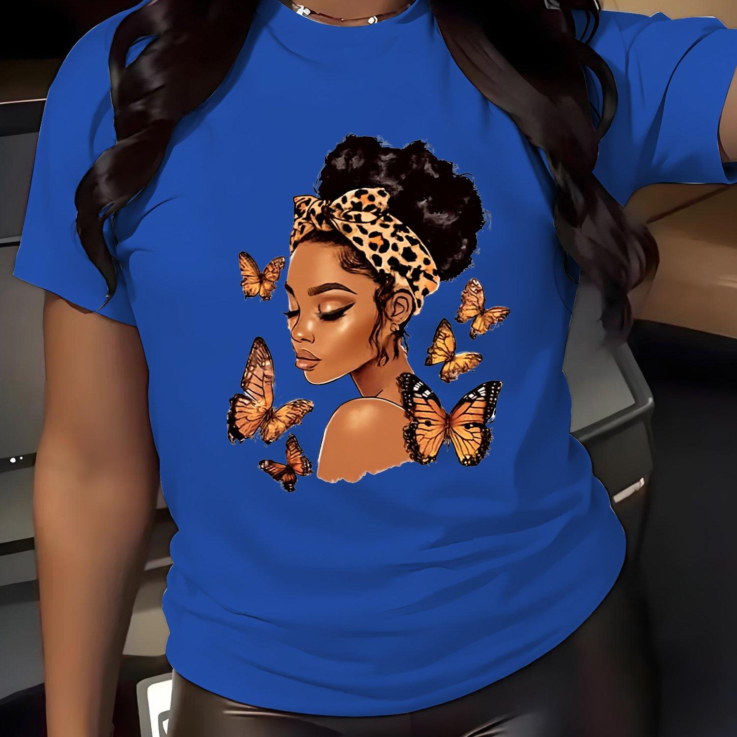 Women s Butterfly Print T-Shirt - Confident Round Neck Short Sleeve Top, Loose and Breathable XL
Women s Butterfly Print T-Shirt - Confident Round Neck Short Sleeve Top, Loose and Breathable XL