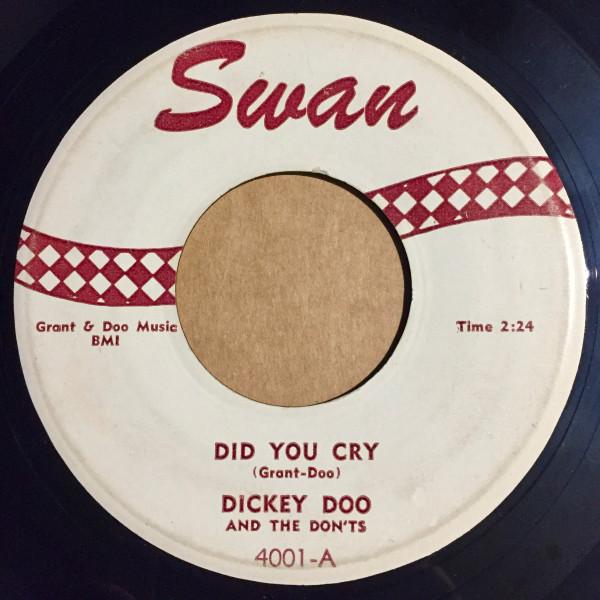 7inch Record DICKY DOO THE DONTS Did You Cry Click Clack 4001 Swan 1957 US Rock Used
7inch Record DICKY DOO THE DONTS Did You Cry Click Clack 4001 Swan 1957 US Rock Used