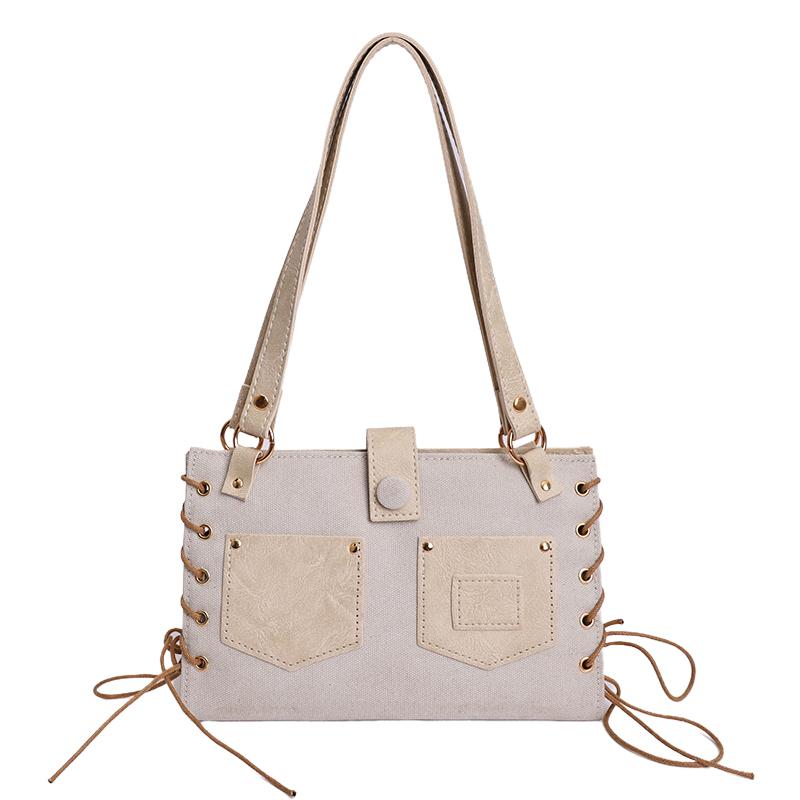 Pu Criss-cross Vintage Lace Up Canvas Shoulder Bag for Women Multi-Pocket Underarm Bag Retro Casual Tote for Daily Commute білий
Pu Criss-cross Vintage Lace Up Canvas Shoulder Bag for Women Multi-Pocket Underarm Bag Retro Casual Tote for Daily Commute білий