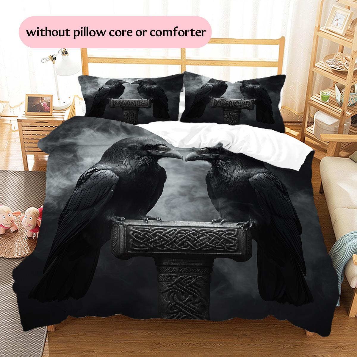 Crow Pattern Bedding Quilt Set Home Decoration Gift (1 * duvet cover + 2 * pillowcase, without core) 135x200cm
Crow Pattern Bedding Quilt Set Home Decoration Gift (1 * duvet cover + 2 * pillowcase, without core) 135x200cm