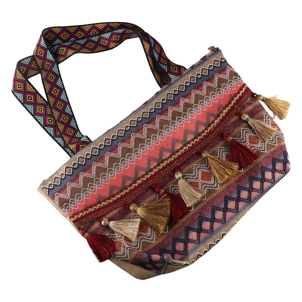 Сумка через плечо с кисточками и бахромой, большая вместительная богемная сумка через плечо, сумки через плечо в этническом стиле, дорожные сумки оранжевый 
Сумка через плечо с кисточками и бахромой, большая вместительная богемная сумка через плечо, сумки через плечо в этническом стиле, дорожные сумки оранжевый