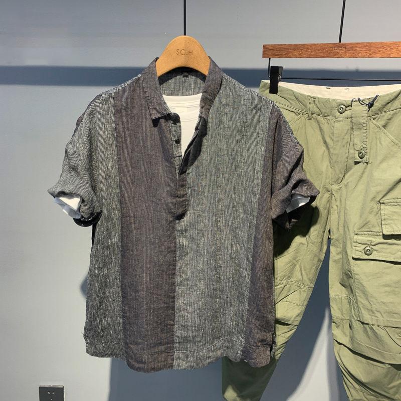 New Fashion Thin Short-sleeved Shirt Men Summer Casual Top Contrasting Color Splicing Pullover Cardigan L сірий колір
New Fashion Thin Short-sleeved Shirt Men Summer Casual Top Contrasting Color Splicing Pullover Cardigan L сірий колір