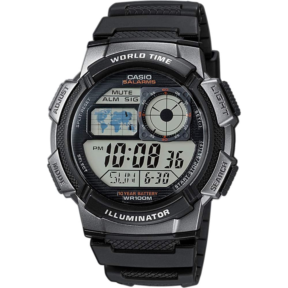 Casio World Time Digital Men s Watch AE-1000W-1BV Black Gray Metallic 50m Water Resistant
Casio World Time Digital Men s Watch AE-1000W-1BV Black Gray Metallic 50m Water Resistant