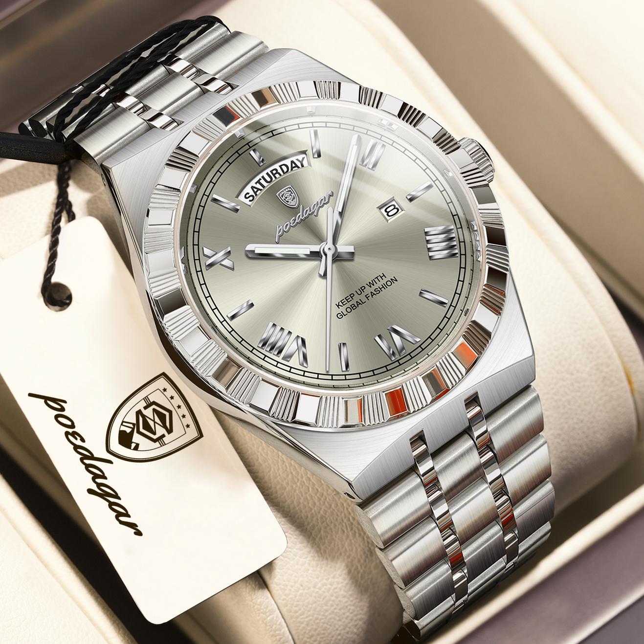 POEDAGAR Fashion Business Men s Watch Luminous Waterproof Week Date Luxury Wristwatch Stainless Steel Quartz Watches for Men серый/серебряный
POEDAGAR Fashion Business Men s Watch Luminous Waterproof Week Date Luxury Wristwatch Stainless Steel Quartz Watches for Men серый/серебряный