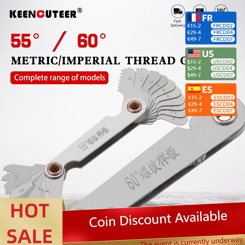 20Pc Inch 55° / Metric 60° Thread Pitch Cutting Gauge Set Stainless Steel Pitch Ruler Measuring Tools One Piece Thread Samples 60 degrees
20Pc Inch 55° / Metric 60° Thread Pitch Cutting Gauge Set Stainless Steel Pitch Ruler Measuring Tools One Piece Thread Samples 60 degrees