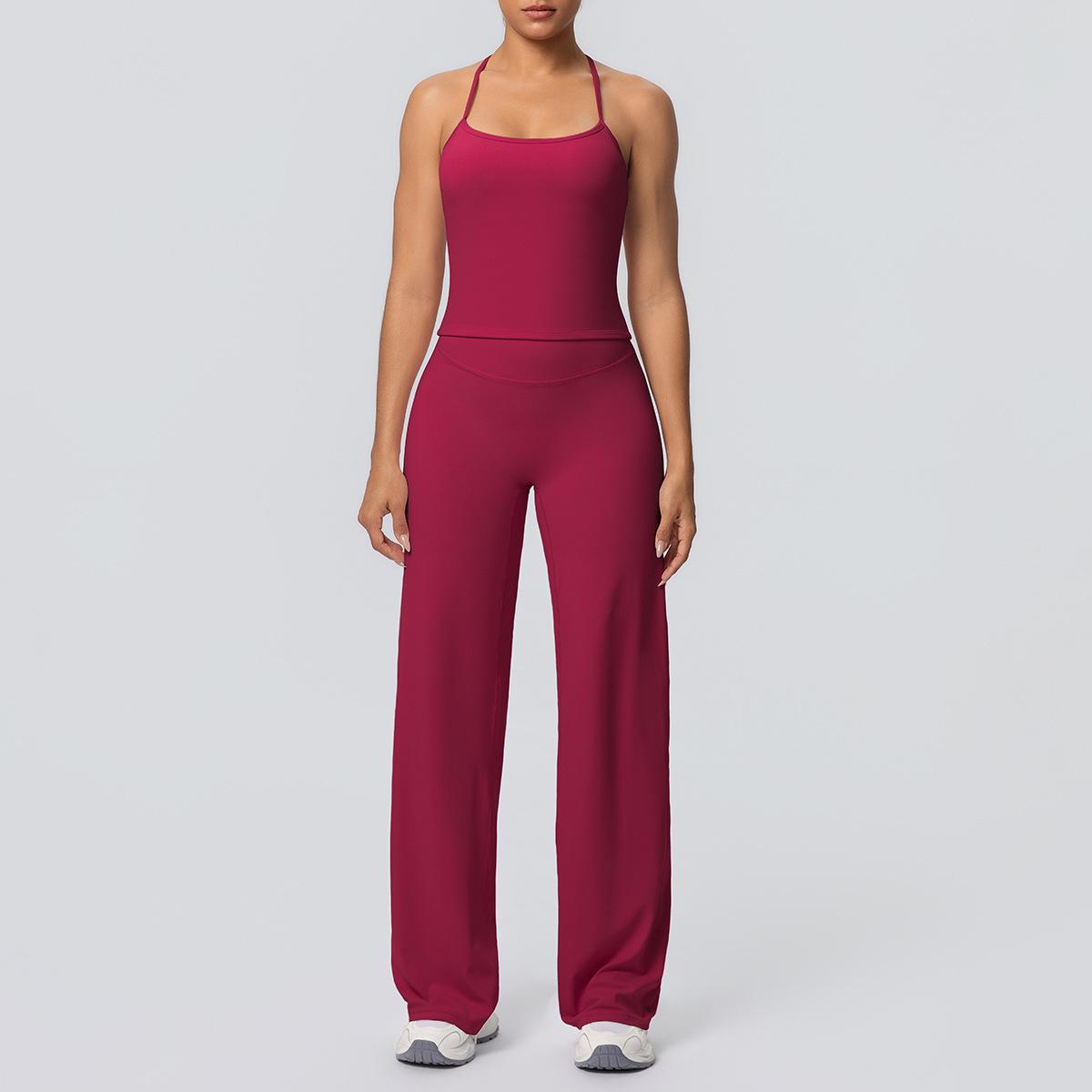 Women s Sleek Yoga Outfit: Cross-Strap Tank & Wide-Leg Pants L
Women s Sleek Yoga Outfit: Cross-Strap Tank & Wide-Leg Pants L