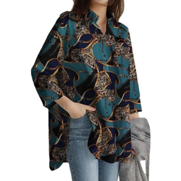 2026 Spring Fashion Long Sleeve Printed Lapel Tops for European American Office Ladies 5XL синій
2026 Spring Fashion Long Sleeve Printed Lapel Tops for European American Office Ladies 5XL синій