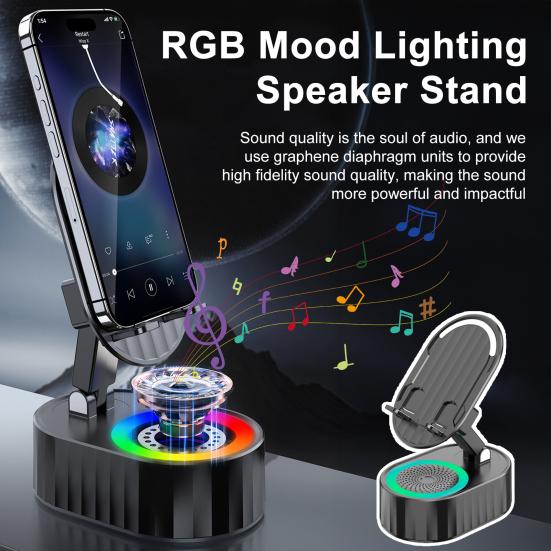Cell Phone Stand 360-Degree Rotatable Wireless Audio Bluetooth-compatible Speaker Phone Holder with Colorful Ambient Light білий
Cell Phone Stand 360-Degree Rotatable Wireless Audio Bluetooth-compatible Speaker Phone Holder with Colorful Ambient Light білий