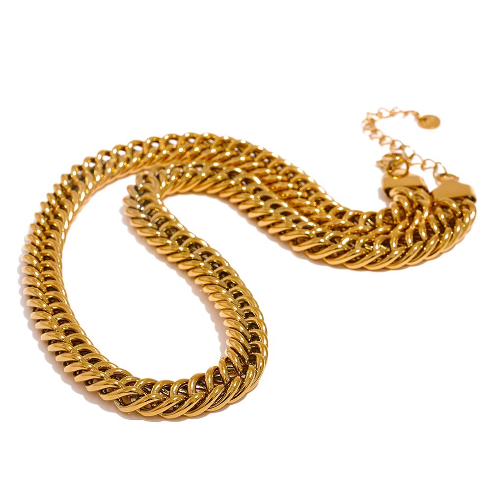 Yhpup High Quality 316L Stainless Steel Thick Heavy Metal Chain Necklace Bracelet Bangle 18K Gold Plated Waterproof Jewelry Set
Yhpup High Quality 316L Stainless Steel Thick Heavy Metal Chain Necklace Bracelet Bangle 18K Gold Plated Waterproof Jewelry Set