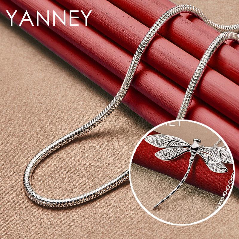 New 925 Sterling Silver 16-30 Inches 45MM FIne Dragonfly Necklace For Women Fashion Wedding Gift Party Jewelry 40cm
New 925 Sterling Silver 16-30 Inches 45MM FIne Dragonfly Necklace For Women Fashion Wedding Gift Party Jewelry 40cm
