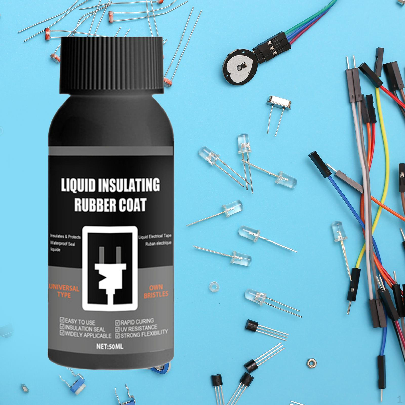 Liquid Electrical Tape Insulating Glue Indoor Outdoor Use Black 50ml
Liquid Electrical Tape Insulating Glue Indoor Outdoor Use Black 50ml